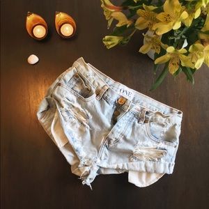 One by One Teaspoon denim cutoff shorts